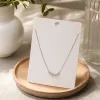 Muqi Silver Jewelry S925 sterling silver fine chain Silver necklace, geometric cut arc-shaped pendant, white card packaging details Picture